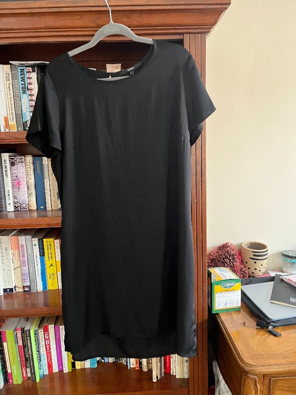 Qunice Silk Black Midi Dress
